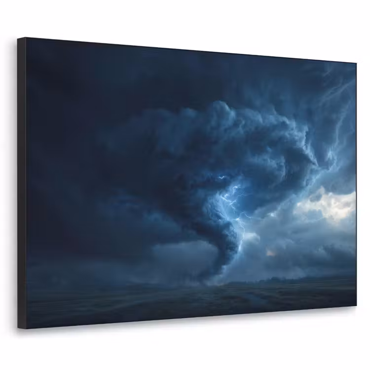 Tornado - Duister - Wolken Textielframe zwart klein -3d