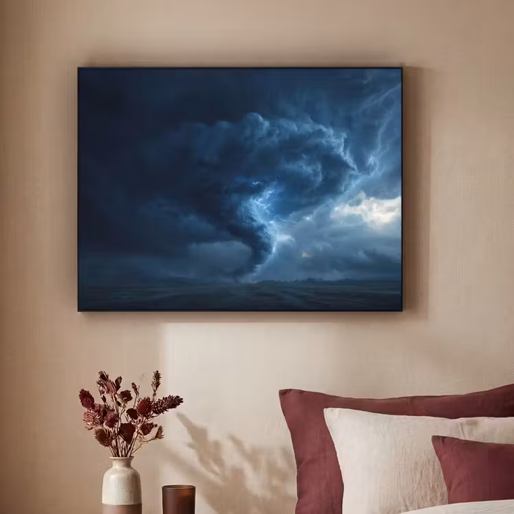 Tornado - Duister - Wolken Textielframe - compleet frame klein -sfeer1