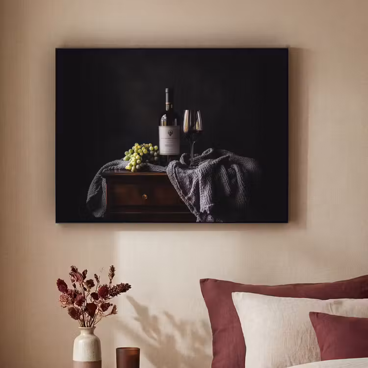 Druiven - Wijn - Rood - Tafel Textielframe - compleet frame klein -sfeer1