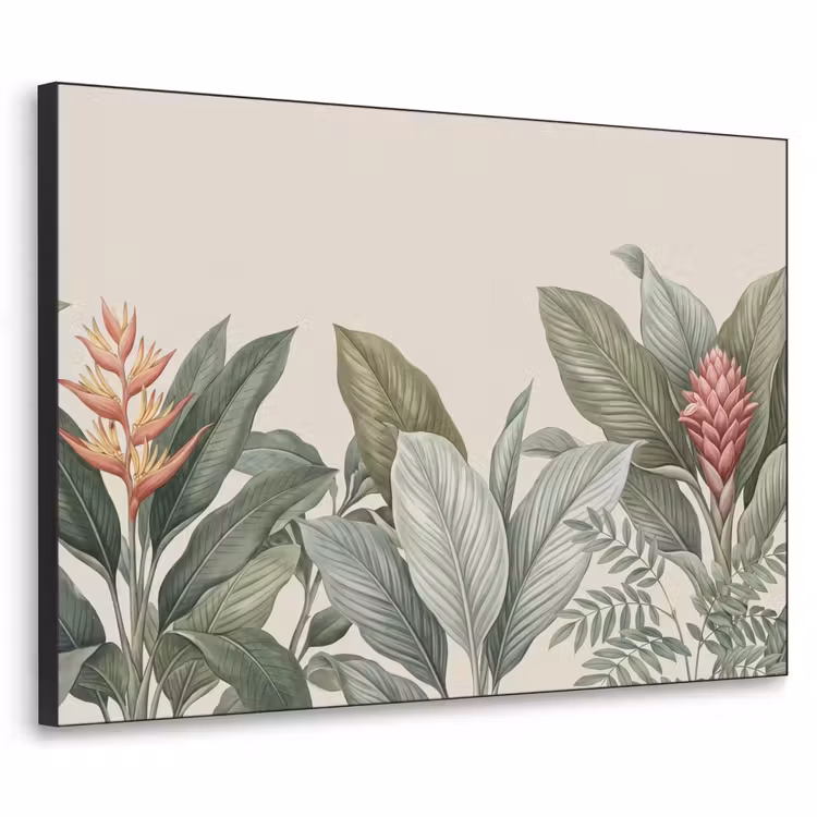 Tropisch - Planten - Modern - Groen Textielframe zwart klein -3d