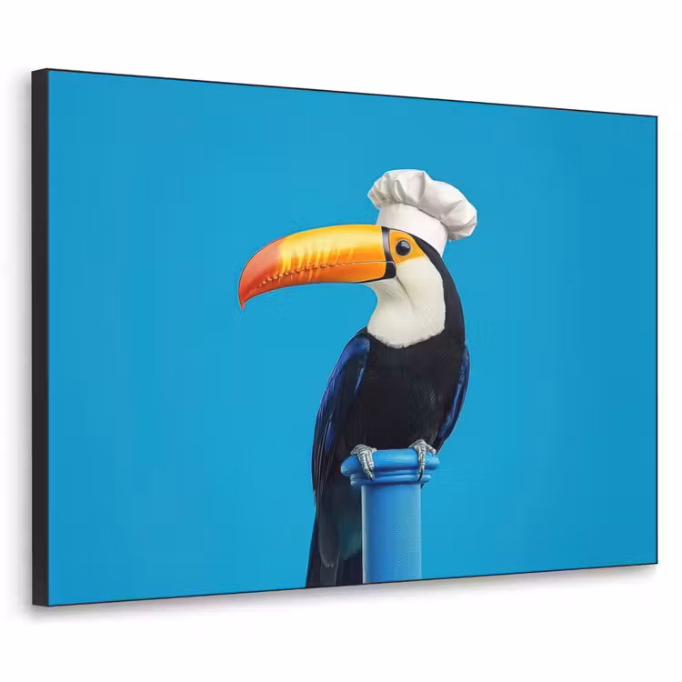 Tucan - Sokkel - Vogel - Koksmuts Textielframe - compleet frame klein -3d