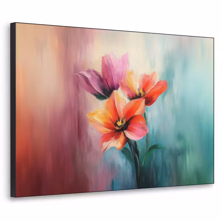 Tulpen - Lichtreflecties - Kleurverloop Textielframe - compleet frame klein -3d