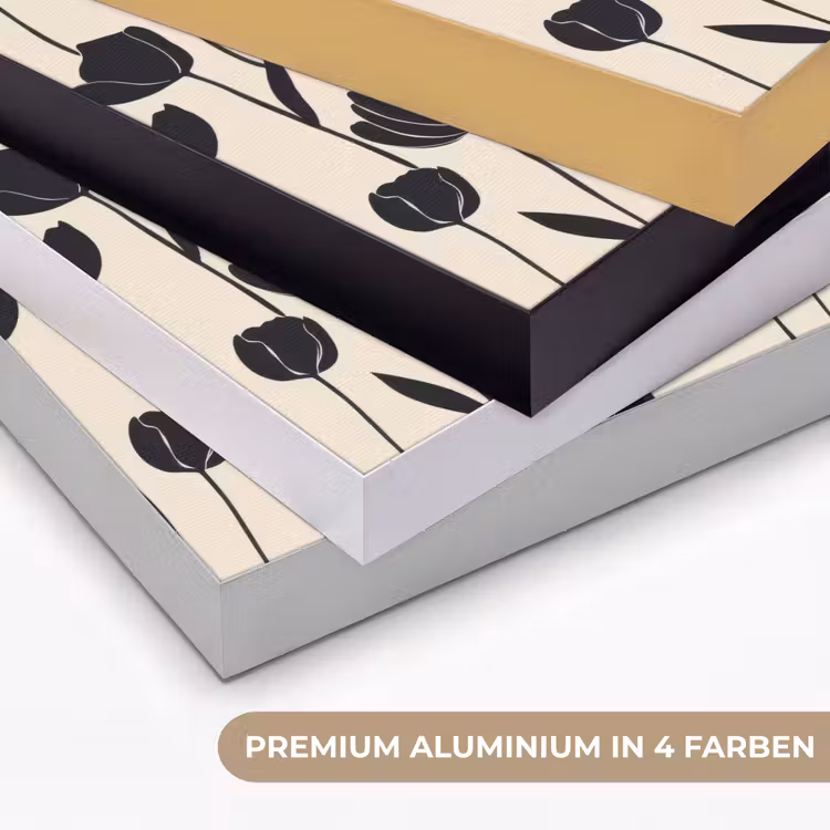 Tulpen - Patroon - Zwart Textielframe zwart klein 947 -USP_kleurenDE