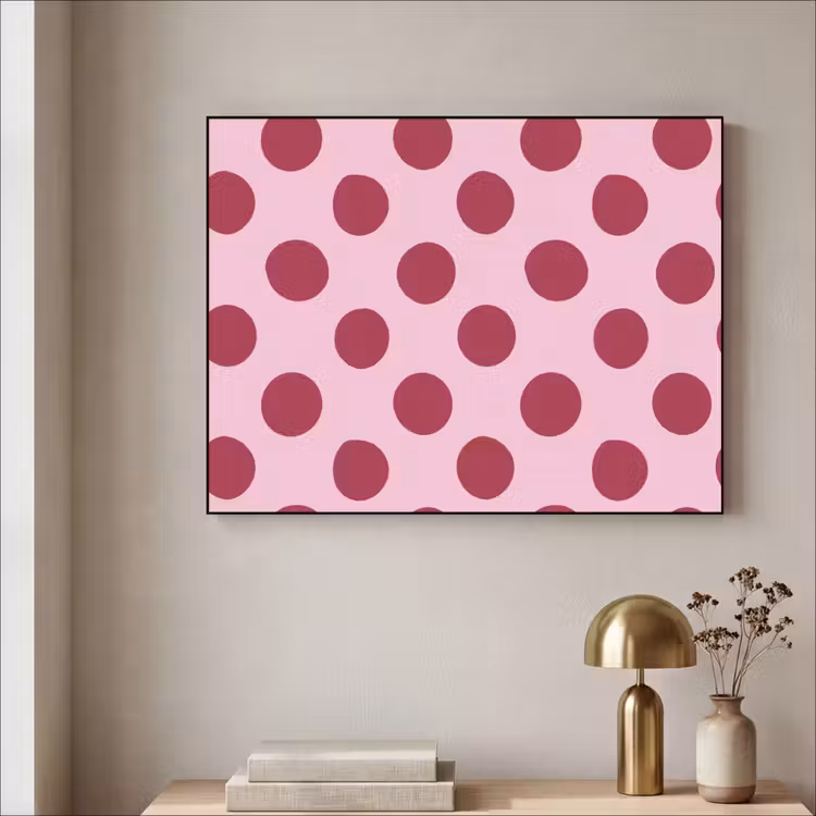 Stippen - Patroon - Bordeaux Textielframe zwart klein 947 -sfeer2