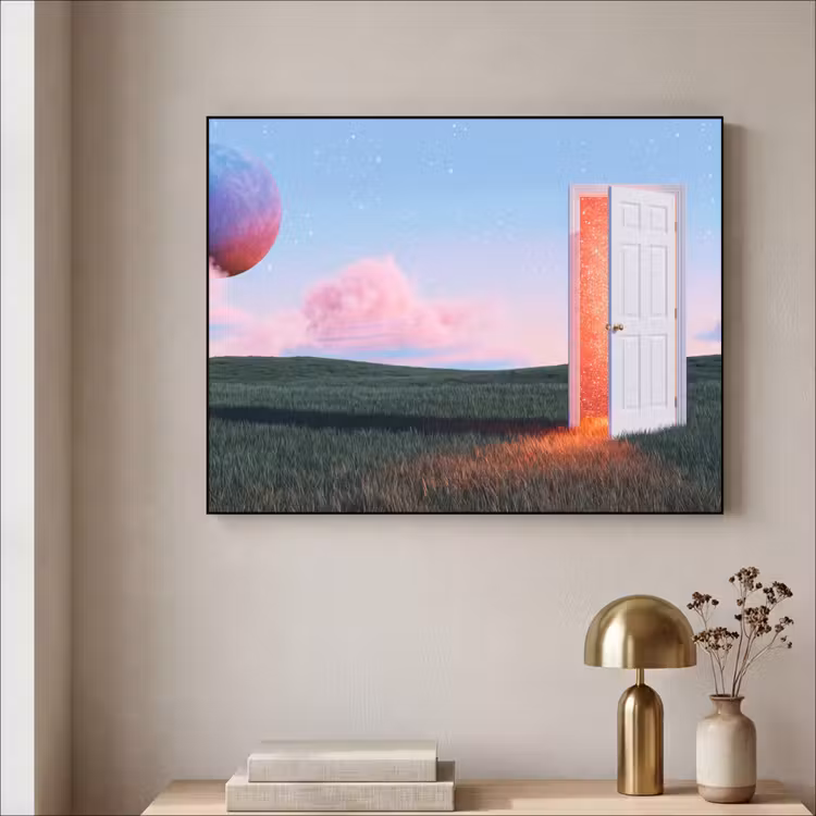 Art Frame - Tür – Fantasie – Raum - Deur - Fantasie - Ruimte Textielframe zwart klein