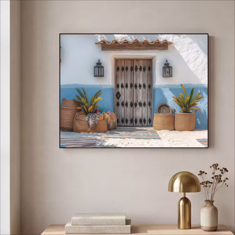 Deur - Manden - Planten Textielframe - compleet frame klein -sfeer2