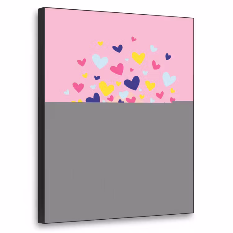 Envelop - Love - Hartjes - Valentijn Textielframe zwart klein -3d