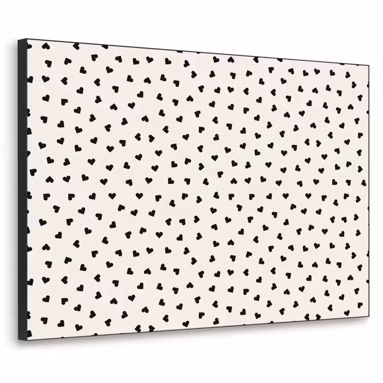 Valentijn - Liefde - Zwart - Wit Textielframe zwart klein 947 -3d