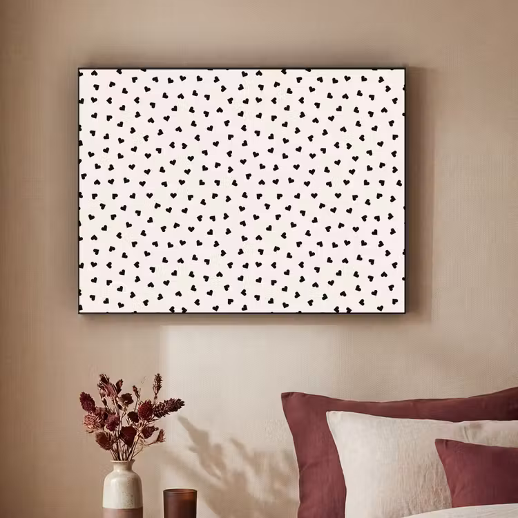 Valentijn - Liefde - Zwart - Wit Textielframe - compleet frame klein 947 -sfeer1