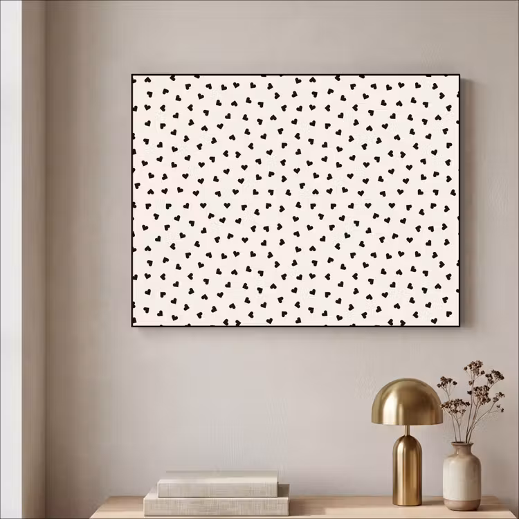 Valentijn - Liefde - Zwart - Wit Textielframe - compleet frame klein 947 -sfeer2