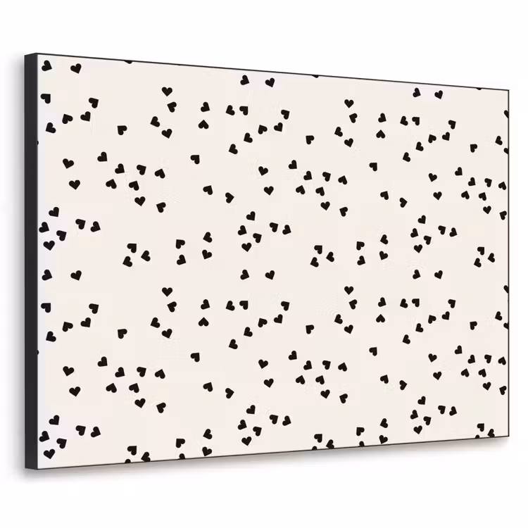 Valentijn - Liefde - Wit - Zwart Textielframe zwart klein 947 -3d
