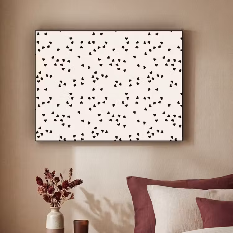 Valentijn - Liefde - Wit - Zwart Textielframe zwart klein 947 -sfeer1