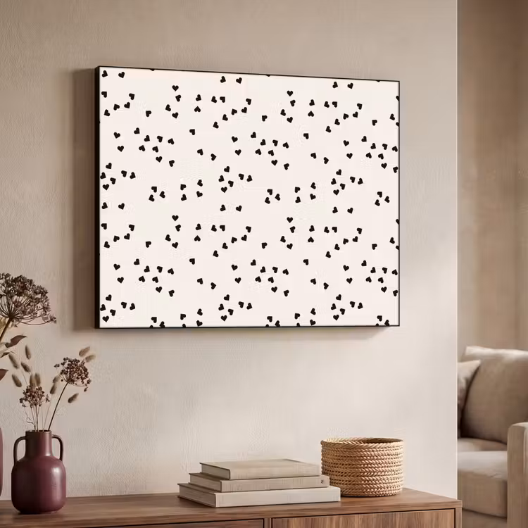Valentijn - Liefde - Wit - Zwart Textielframe - compleet frame klein 947 -sfeer3