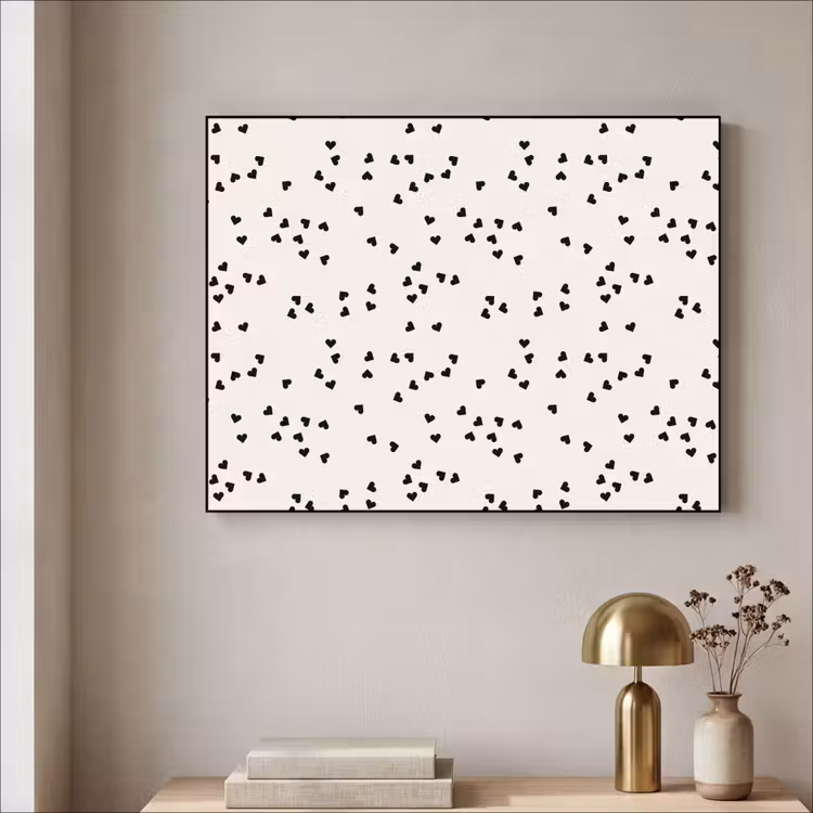Valentijn - Liefde - Wit - Zwart Textielframe - compleet frame klein 947 -sfeer2