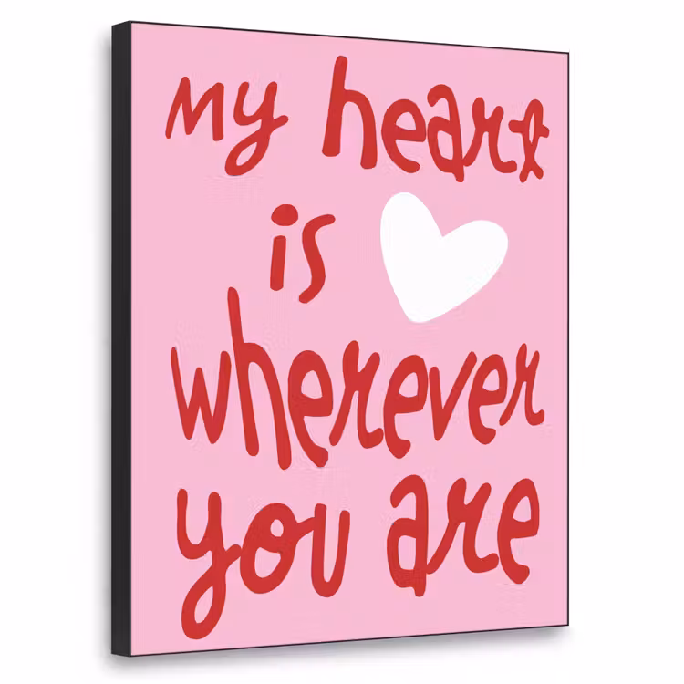 Valentijn - Hart - Liefde - Roze Textielframe zwart klein -3d