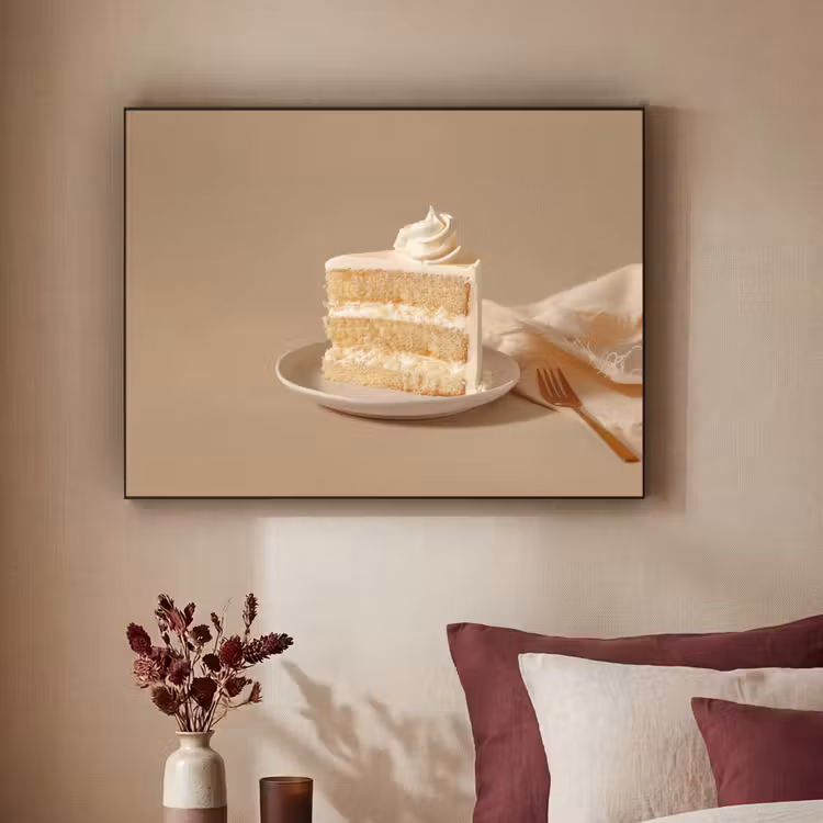 Vanilletaart - Cake - Romig Textielframe zwart klein -sfeer1