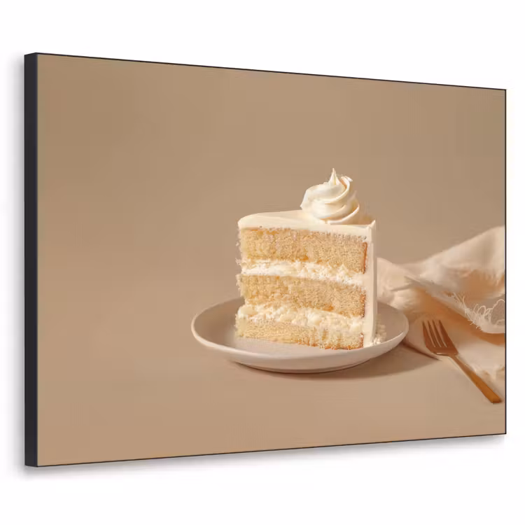Vanilletaart - Cake - Romig Textielframe zwart klein -3d