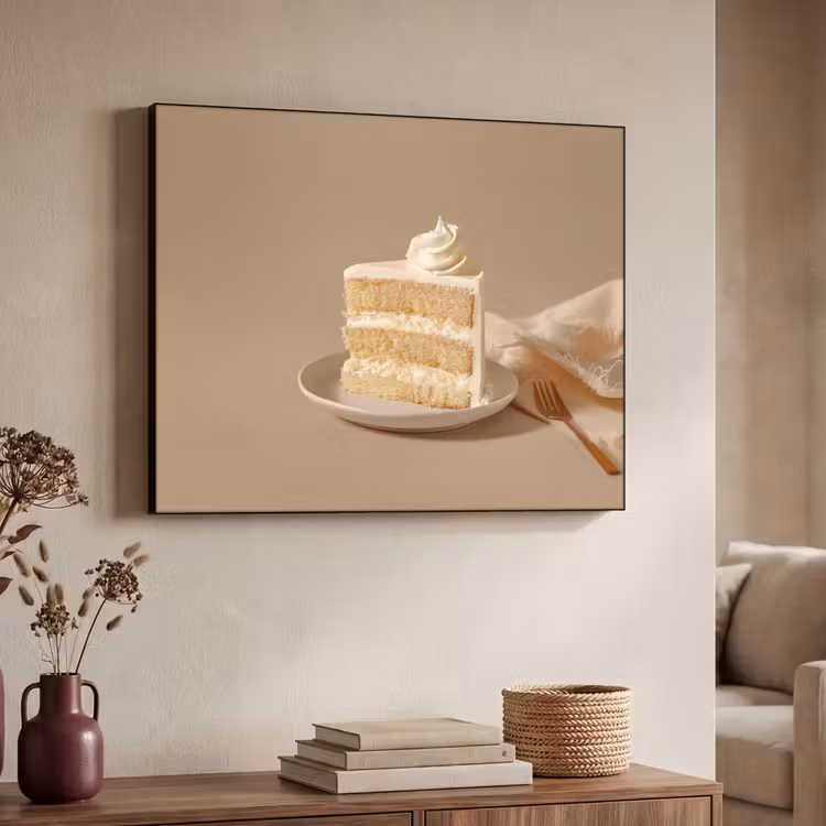 Vanilletaart - Cake - Romig Textielframe zwart klein -sfeer3