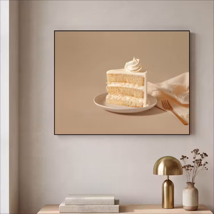 Vanilletaart - Cake - Romig Textielframe zwart klein -sfeer2