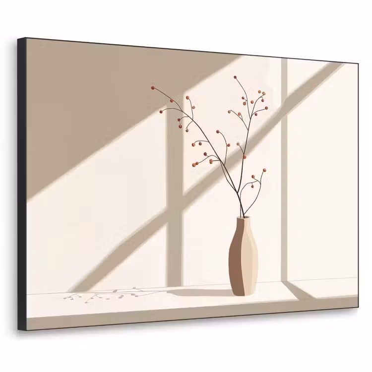 Vaas - Takken - Bessen - Minimalistisch Textielframe - compleet frame klein -3d