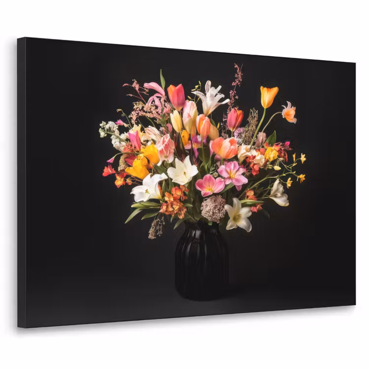 Vaas - Bloemen - Tulpen Textielframe - compleet frame klein -3d