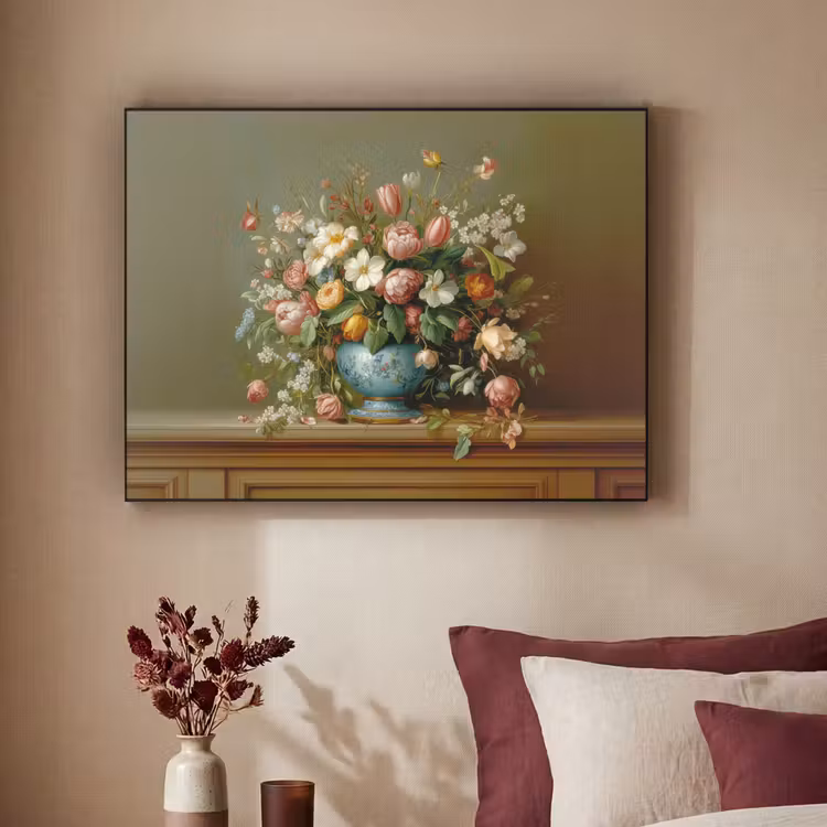 Vaas - Pastel - Kleuren - Bloemen Textielframe - compleet frame klein -sfeer1