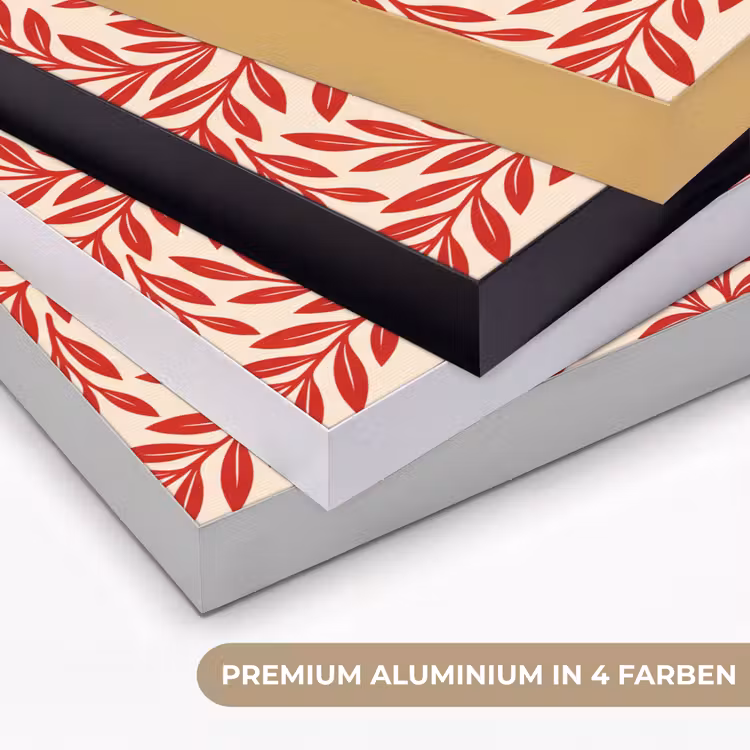Vaas - Planten - Decoratie - Abstract - Rood Textielframe zwart klein -USP_kleurenDE