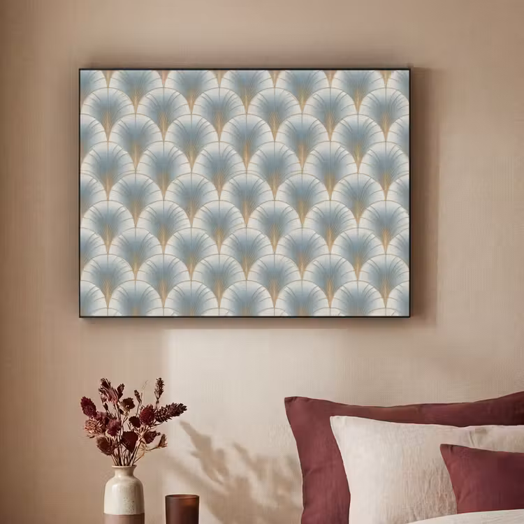 Waaier - Klassiek - Blauw Textielframe zwart klein 947 -sfeer1