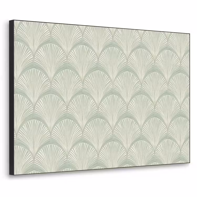 Waaiers - Patroon - Groen Textielframe zwart klein 947 -3d
