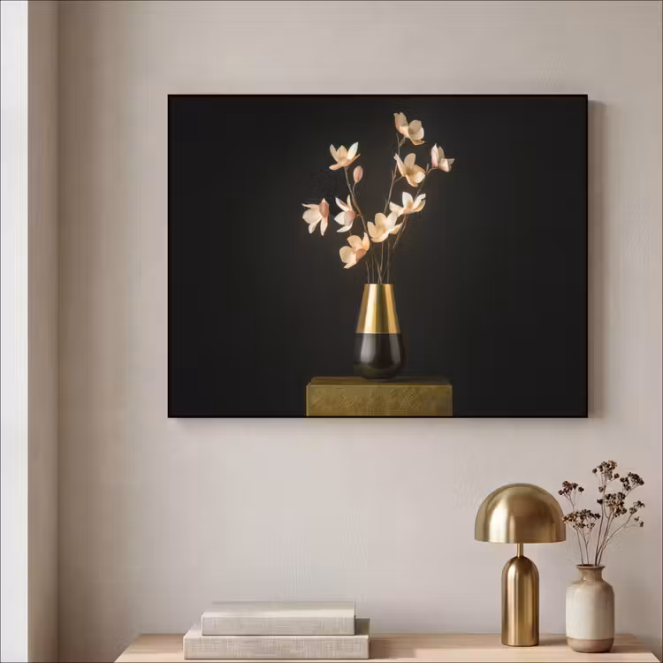 Sierlijk - Boeket - Goud - Vaas Textielframe zwart klein -sfeer2