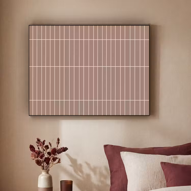 Verticaal - Wandtegel - Terracotta Textielframe zwart klein 947 -sfeer1