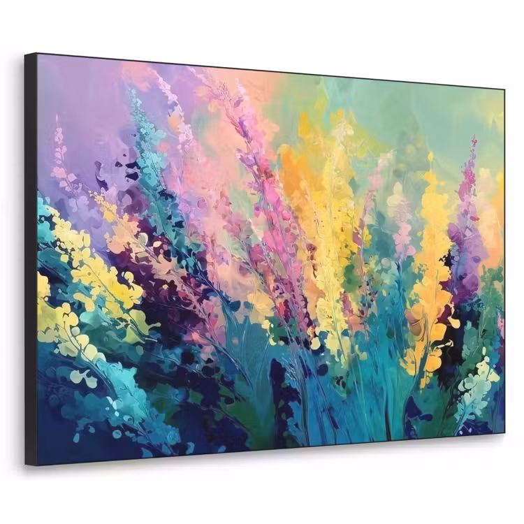 Dromerige - Langgerekte bloemen Textielframe - compleet frame klein -3d