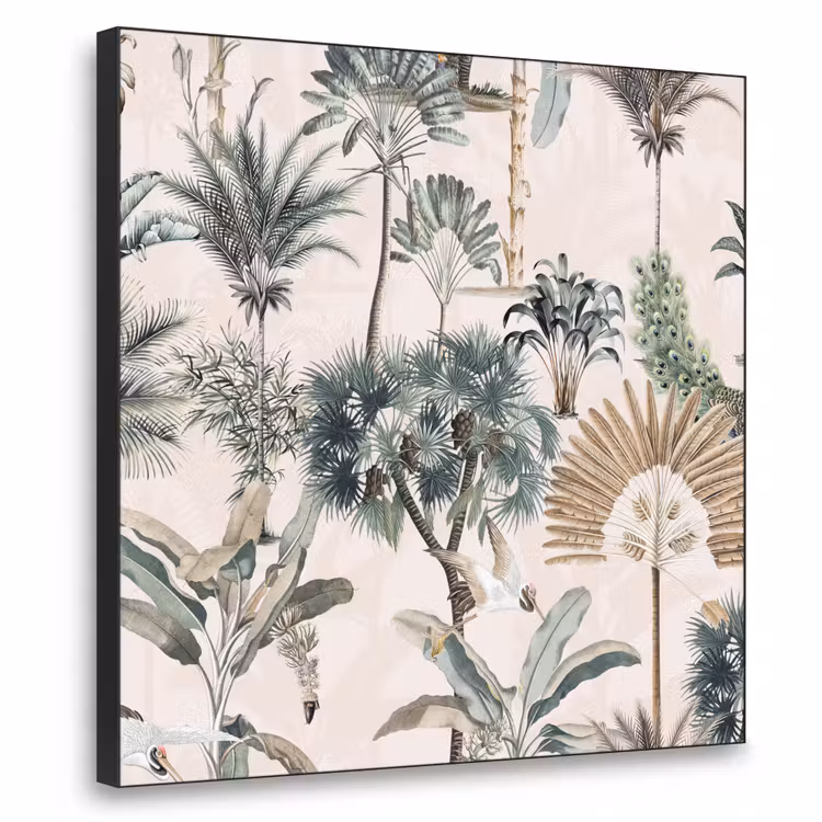 Vintage - Jungle - Dieren - Natuur Textielframe zwart klein -3d