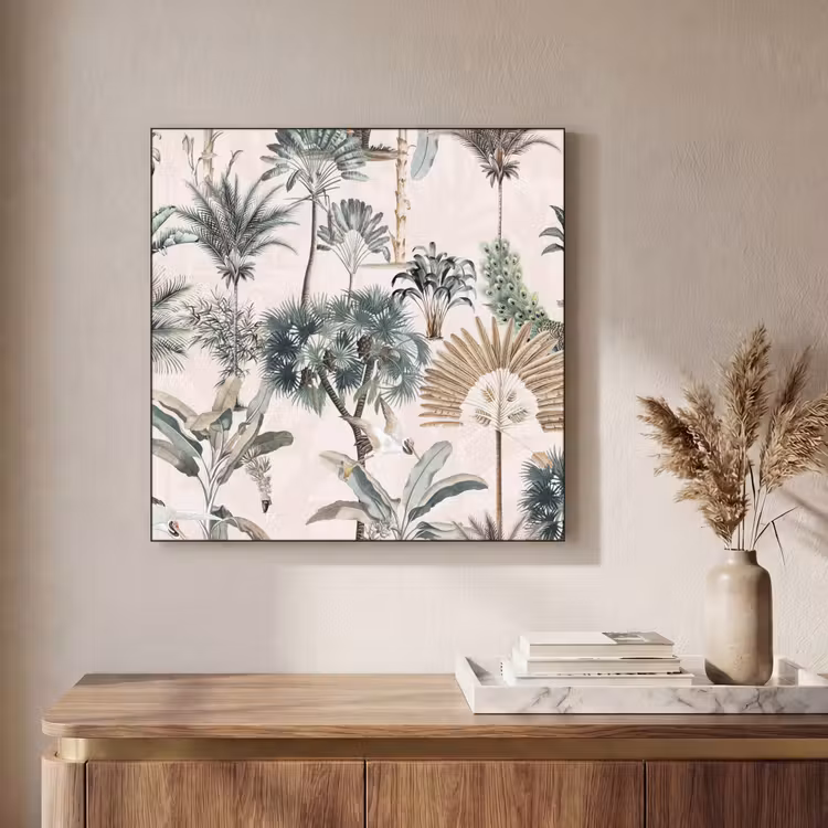 Vintage - Jungle - Dieren - Natuur Textielframe zwart klein -sfeer2
