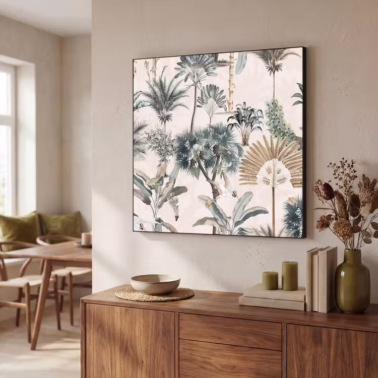 Vintage - Jungle - Dieren - Natuur Textielframe zwart klein -sfeer3
