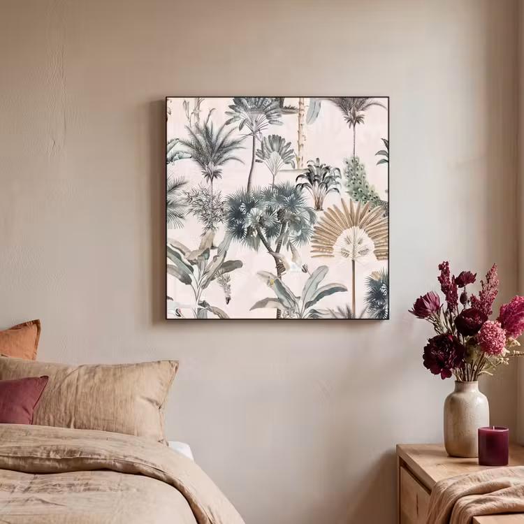Vintage - Jungle - Dieren - Natuur Textielframe zwart klein -sfeer1