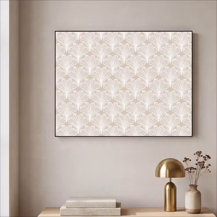 Vintage - Waaier -Crème Textielframe zwart klein 947 -sfeer2