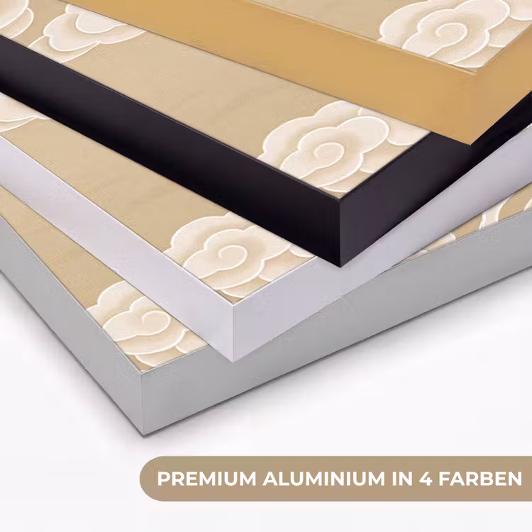 Vogels - Vliegen - Beige Textielframe zwart klein -USP_kleurenDE