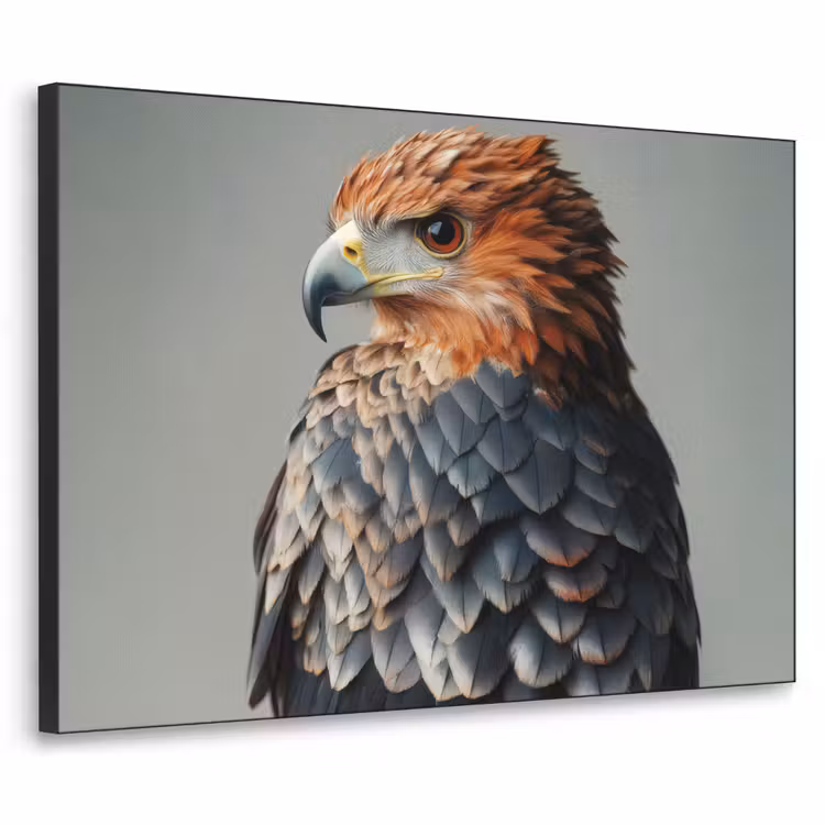 Vogel - Realistisch - Veren - Bruin Textielframe zwart klein -3d