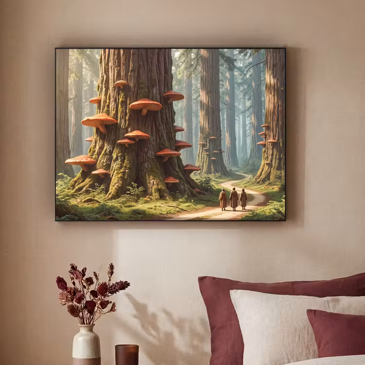 Art Frame - Wald – Bäume – Natur - Bos - Bomen - Natuur Textielframe zwart klein