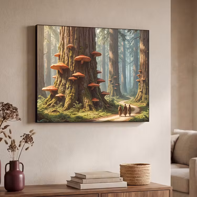 Art Frame - Wald – Bäume – Natur - Bos - Bomen - Natuur Textielframe zwart klein
