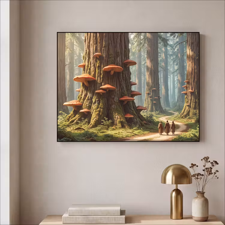 Art Frame - Wald – Bäume – Natur - Bos - Bomen - Natuur Textielframe zwart klein