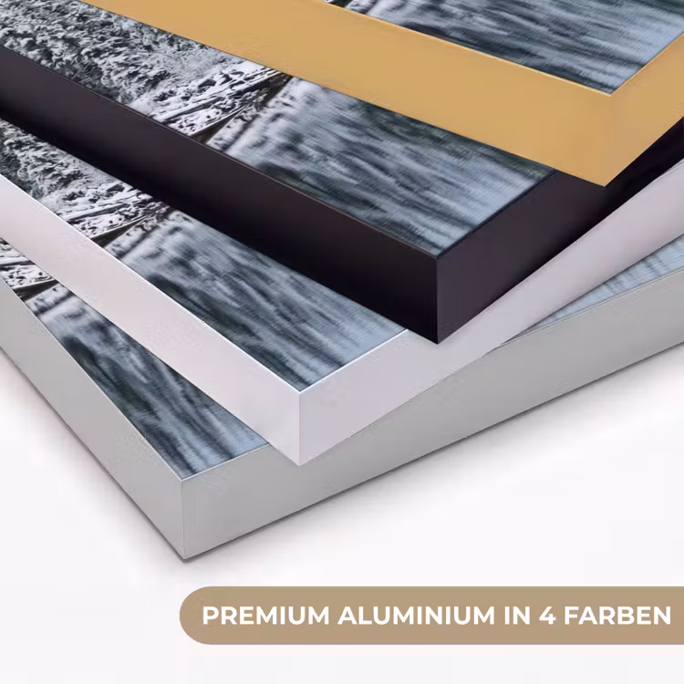 Bos - Reflectie - Meer - Winter - Serene Textielframe zwart klein -USP_kleurenDE