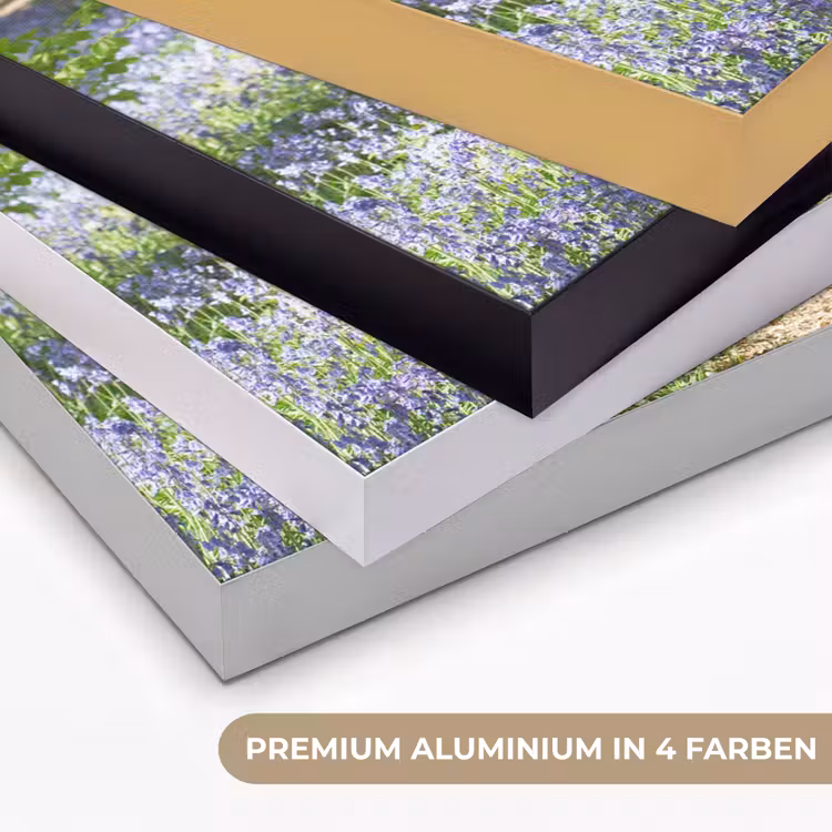 Bos - Pad - Bloemen - Paars - Groen - Natuur Textielframe zwart klein -USP_kleurenDE