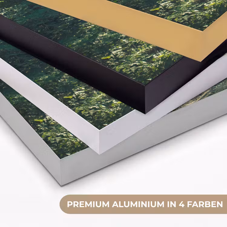 Bos - Pad - Zon - Bomen - Groen - Natuur Textielframe zwart klein -USP_kleurenDE