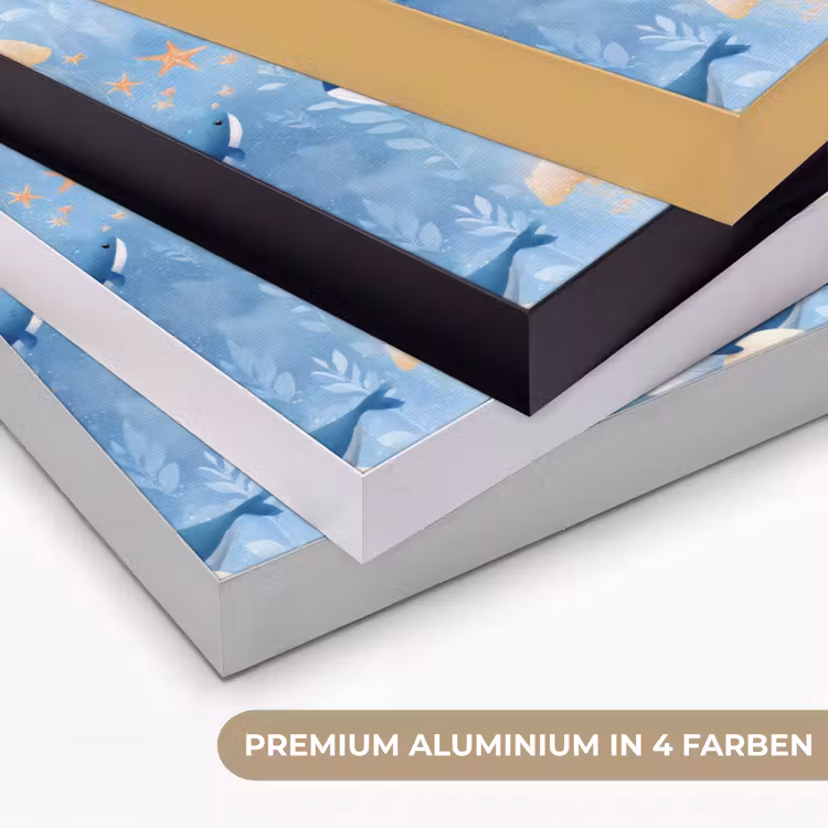 Walvissen - Oceaan - Blauw Textielframe zwart klein 947 -USP_kleurenDE