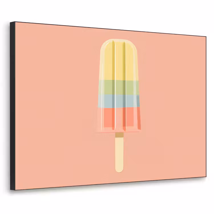 Waterijsje - Pasteltinten - Minimalistisch Textielframe - compleet frame klein -3d