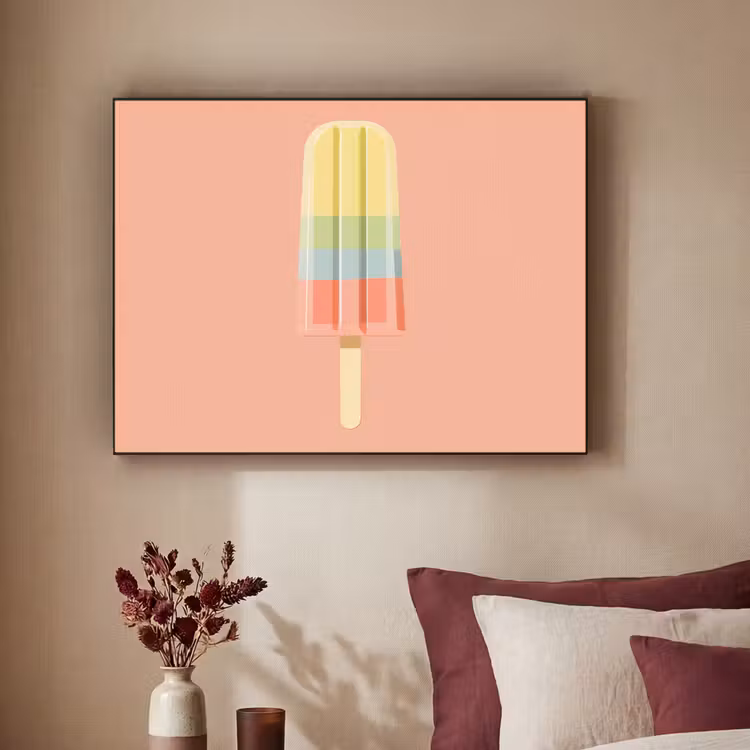 Waterijsje - Pasteltinten - Minimalistisch Textielframe zwart klein -sfeer1