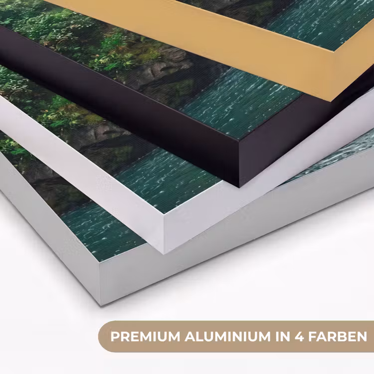 Waterfall - Forest - Nature - Greenkhgyguyg Textielframe zwart klein -USP_kleurenDE