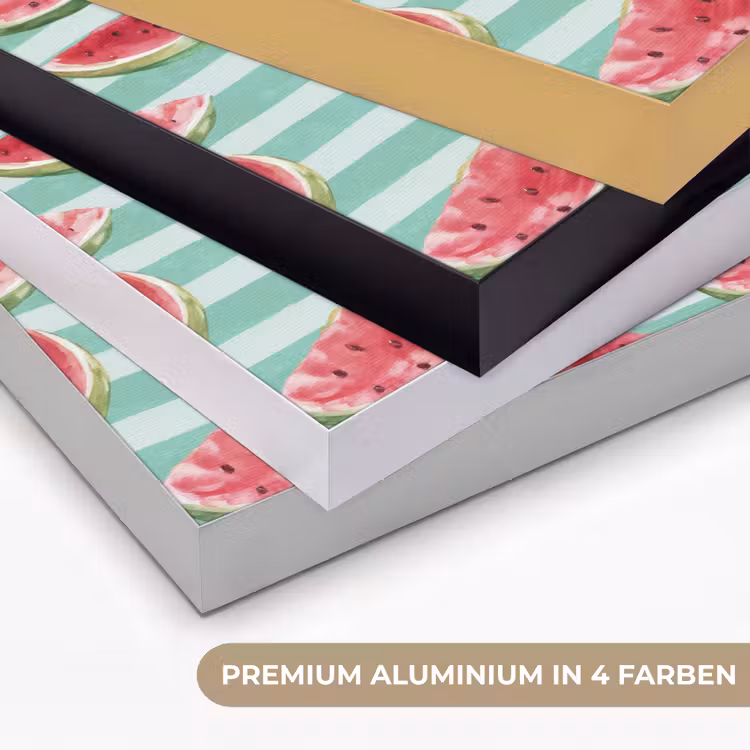 Watermeloen - Strepen - Groen Textielframe zwart klein 947 -USP_kleurenDE
